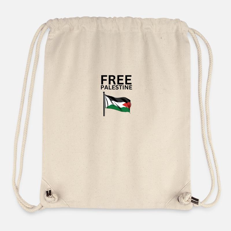 Drapeau de la Palestine GRATUIT | Gaza - Sac à cordon recyclé Stanley/Stella - blanc naturel