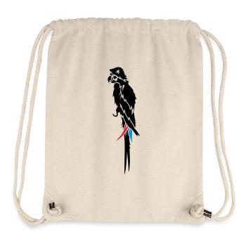 Parrot pirate with eye patch, pirate hat and hook - Stanley/Stella Recycled Gym Bag - natural - Front