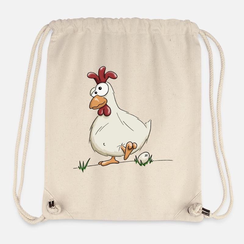 crazy chicken with egg farmer farmer gift - Stanley/Stella Recycled Gym Bag - natural