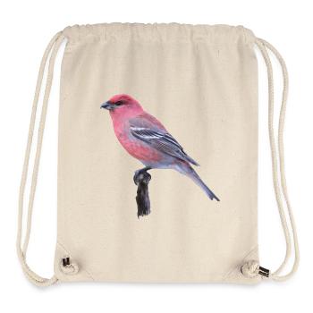 Cardinal aquarelle sur branche - Sac à cordon recyclé Stanley/Stella - blanc naturel - Devant