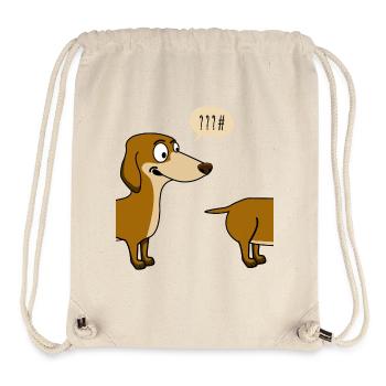 Hund dackel lustig gassi lang ironie humor comic L - Stanley/Stella recycelter Gym Bag - Naturweiß - Vorne