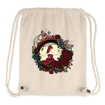 Princesse dans la roseraie au look Art Nouveau - Sac à cordon recyclé Stanley/Stella - blanc naturel - Devant
