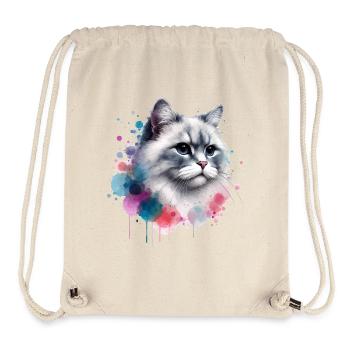 Aquarell Katzenkopf - Stanley/Stella recycelter Gym Bag - Naturweiß - Vorne