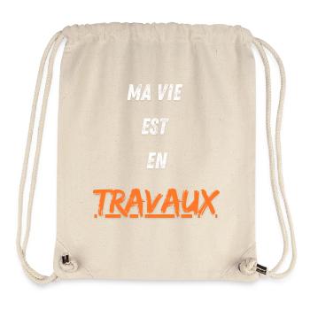 Vie en travaux - Sac à cordon recyclé Stanley/Stella - blanc naturel - Devant