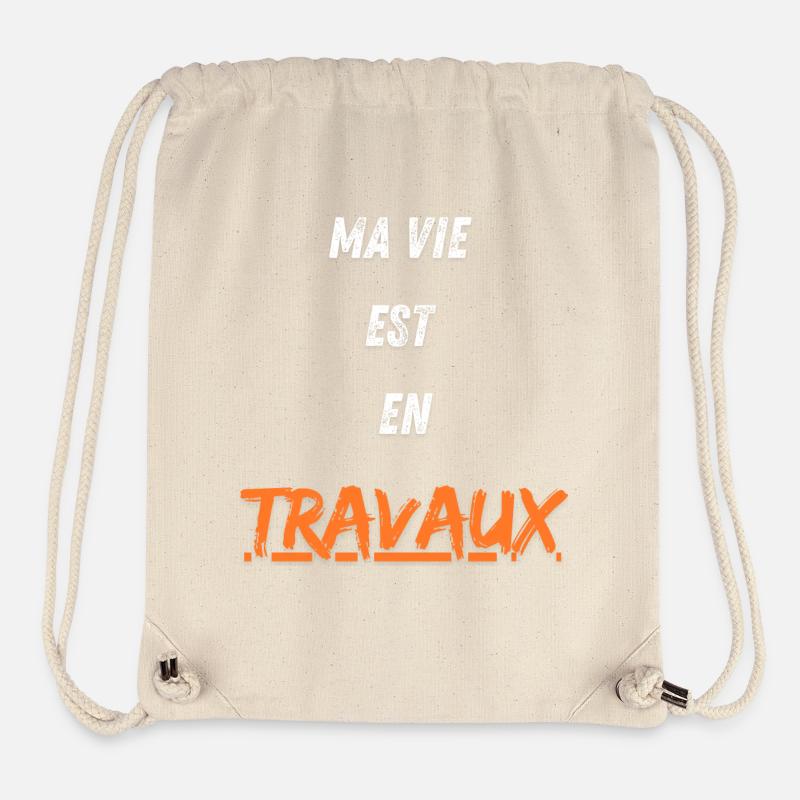 Vie en travaux - Sac à cordon recyclé Stanley/Stella - blanc naturel