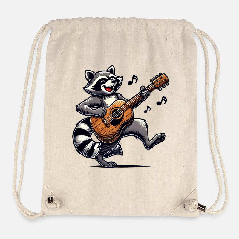 Waschbär Gitarre Musik - Stanley/Stella recycelter Gym Bag - Naturweiß