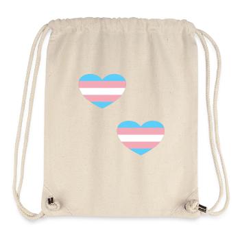 Trans Flagge Herzen - Stanley/Stella recycelter Gym Bag - Naturweiß - Vorne