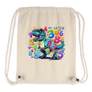 Zahlentag: Lebhafter Dinosaurier mit Zahlenchaos - Stanley/Stella recycelter Gym Bag - Naturweiß - Vorne