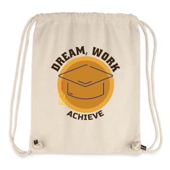 Dream Work Achieve Motivation Succès Ambition - Sac à cordon recyclé Stanley/Stella - blanc naturel - Devant