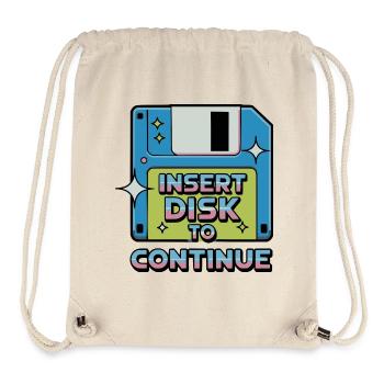 Y2K Retro – Insert Disk to Continue - Stanley/Stella Recycled Gym Bag - natural - Front