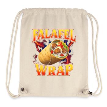 Falafel Wrap Nourriture préférée Drôle Oblique Fal des années 90 - Sac à cordon recyclé Stanley/Stella - blanc naturel - Devant