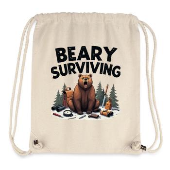 Beary Surviving : T-shirt Wilderness Gear - Sac à cordon recyclé Stanley/Stella - blanc naturel - Devant