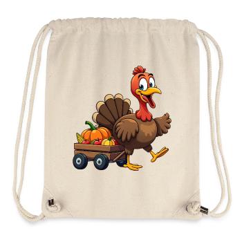 Thanksgiving Drôle Dinde de Thanksgiving - Sac à cordon recyclé Stanley/Stella - blanc naturel - Devant