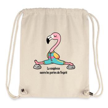 Flamingo yoga in the splits - Stanley/Stella Recycled Gym Bag - natural - Front