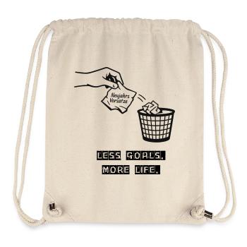 MOINS DE BUTS. PLUS DE VIE. Résolutions du Nouvel An - Sac à cordon recyclé Stanley/Stella - blanc naturel - Devant