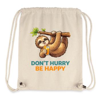 Relaxing Sloth Don’t Hurry - Stanley/Stella Recycled Gym Bag - natural - Front