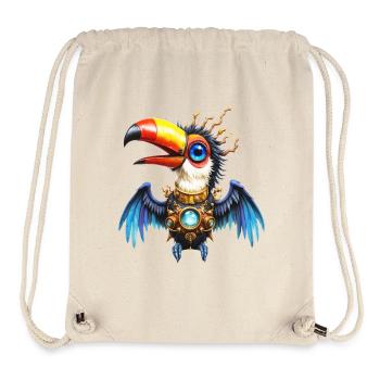 Steampunk toucan with gems and gears - Stanley/Stella Recycled Gym Bag - natural - Front