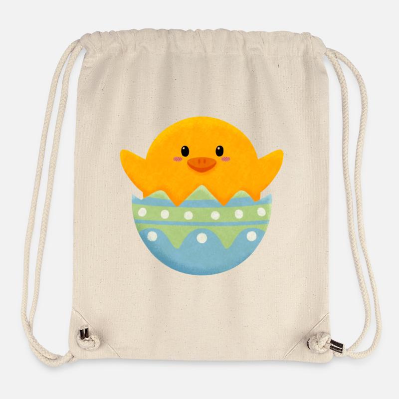 poussin dans l’œuf de Pâques - Sac à cordon recyclé Stanley/Stella - blanc naturel
