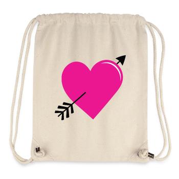 Love heart with arrow - Stanley/Stella Recycled Gym Bag - natural - Front