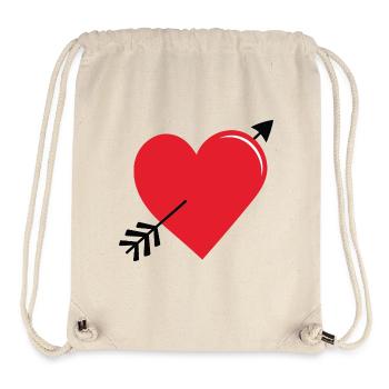 Red Love heart with arrow - Stanley/Stella Recycled Gym Bag - natural - Front