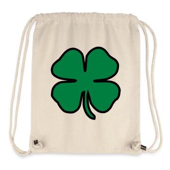 trèfle chance trèfle à quatre feuilles chance clover9 - Sac à cordon recyclé Stanley/Stella - blanc naturel - Devant