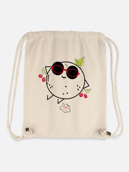 Comic mit Kirschen - Stanley/Stella recycelter Gym Bag - Naturweiß