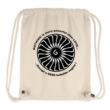NOTHING is more powerful than LOVE Except a GE90 - Sac à cordon recyclé Stanley/Stella - blanc naturel - Devant