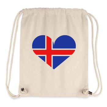 Isländische herzförmige Flagge - Stanley/Stella recycelter Gym Bag - Naturweiß - Vorne