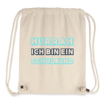 Hurra Schulkind Neon Blau Junge  - Stanley/Stella recycelter Gym Bag - Naturweiß - Vorne