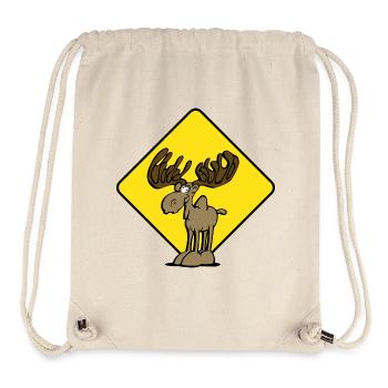 Caution Moose Moose - Stanley/Stella Recycled Gym Bag - natural - Front