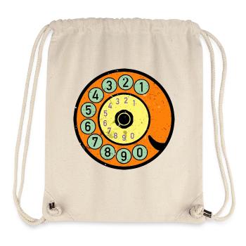 bunte Wählscheibe Vintage Retro Telefon Nostalgie - Stanley/Stella recycelter Gym Bag - Naturweiß - Vorne