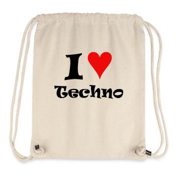 I love Techno - Stanley/Stella recycelter Gym Bag - Naturweiß - Vorne