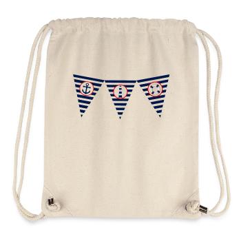 maritim, Meer, Leuchtturm, Flagge, wimpel - Stanley/Stella recycelter Gym Bag - Naturweiß - Vorne