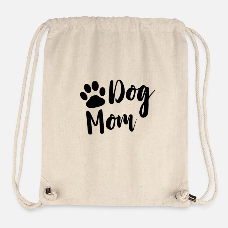 Chien maman avec patte en noir comme un cadeau - Sac à cordon recyclé Stanley/Stella - blanc naturel