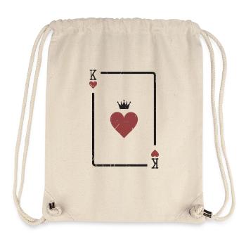 Carte coeur roi carte à jouer cadeau poker patin - Sac à cordon recyclé Stanley/Stella - blanc naturel - Devant