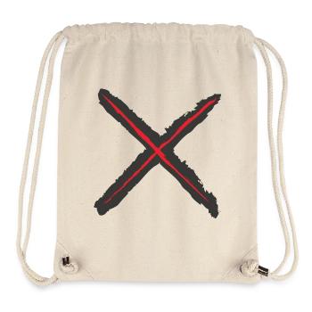 Red X - St. Andrew's Cross Grunge Style red on black - Stanley/Stella Recycled Gym Bag - natural - Front