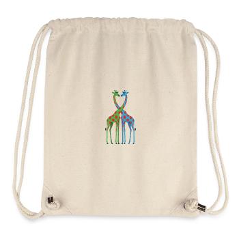 Giraffe heart with polka dots - Stanley/Stella Recycled Gym Bag - natural - Front