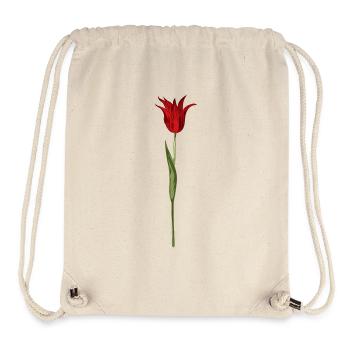 Tulipe abstraite fleur en rouge - Sac à cordon recyclé Stanley/Stella - blanc naturel - Devant