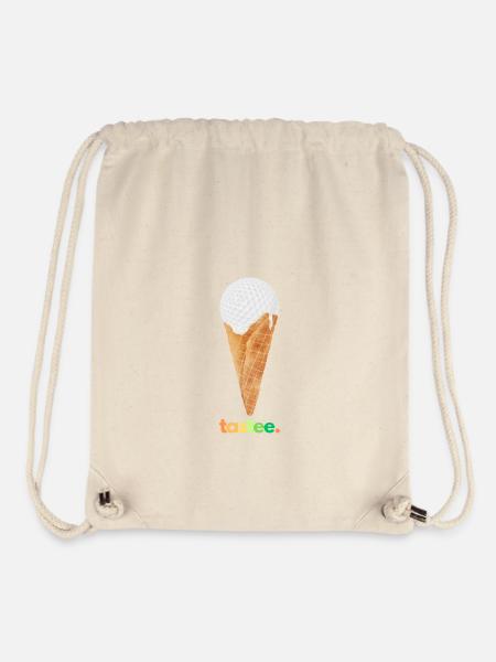 Golfball in Eiswaffel - bunt - Play Golf Be Happy - Stanley/Stella recycelter Gym Bag - Naturweiß