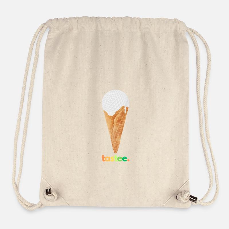 Golfball in Eiswaffel - bunt - Play Golf Be Happy - Stanley/Stella recycelter Gym Bag - Naturweiß