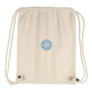 Elegant Ceramic Floral Logo - Letter G - Stanley/Stella recycelter Gym Bag - Naturweiß - Vorne