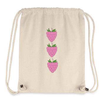 Motif trio framboises - Sac à cordon recyclé Stanley/Stella - blanc naturel - Devant