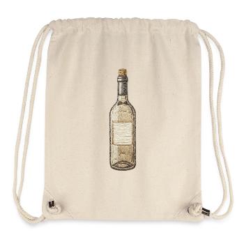 Weinflasche im bestickten Aussehen (gedruckt) - Stanley/Stella recycelter Gym Bag - Naturweiß - Vorne