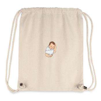 Nouveau-né dans les mains | Amour et protection - Sac à cordon recyclé Stanley/Stella - blanc naturel - Devant