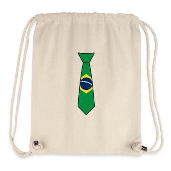 Brazil Tie – Flag Design - Stanley/Stella Recycled Gym Bag - natural - Front