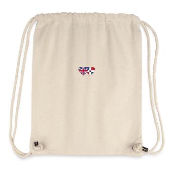 Angleterre République dominicaine Flag Heart - Sac à cordon recyclé Stanley/Stella - blanc naturel - Devant