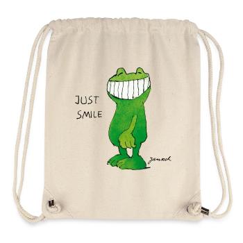 Janoschs Günter Kastenfrosch Just Smile Spruch - Stanley/Stella recycelter Gym Bag - Naturweiß - Vorne