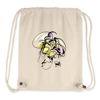 Abstrakt - Gesicht - Stanley/Stella recycelter Gym Bag - Naturweiß - Vorne
