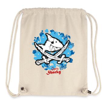 Käpt'n Sharky Flagge Haifisch blauer Hintergrund - Stanley/Stella recycelter Gym Bag - Naturweiß - Vorne