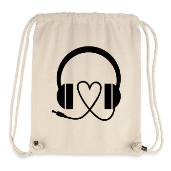 Headphones Romantic Music - Stanley/Stella Recycled Gym Bag - natural - Front